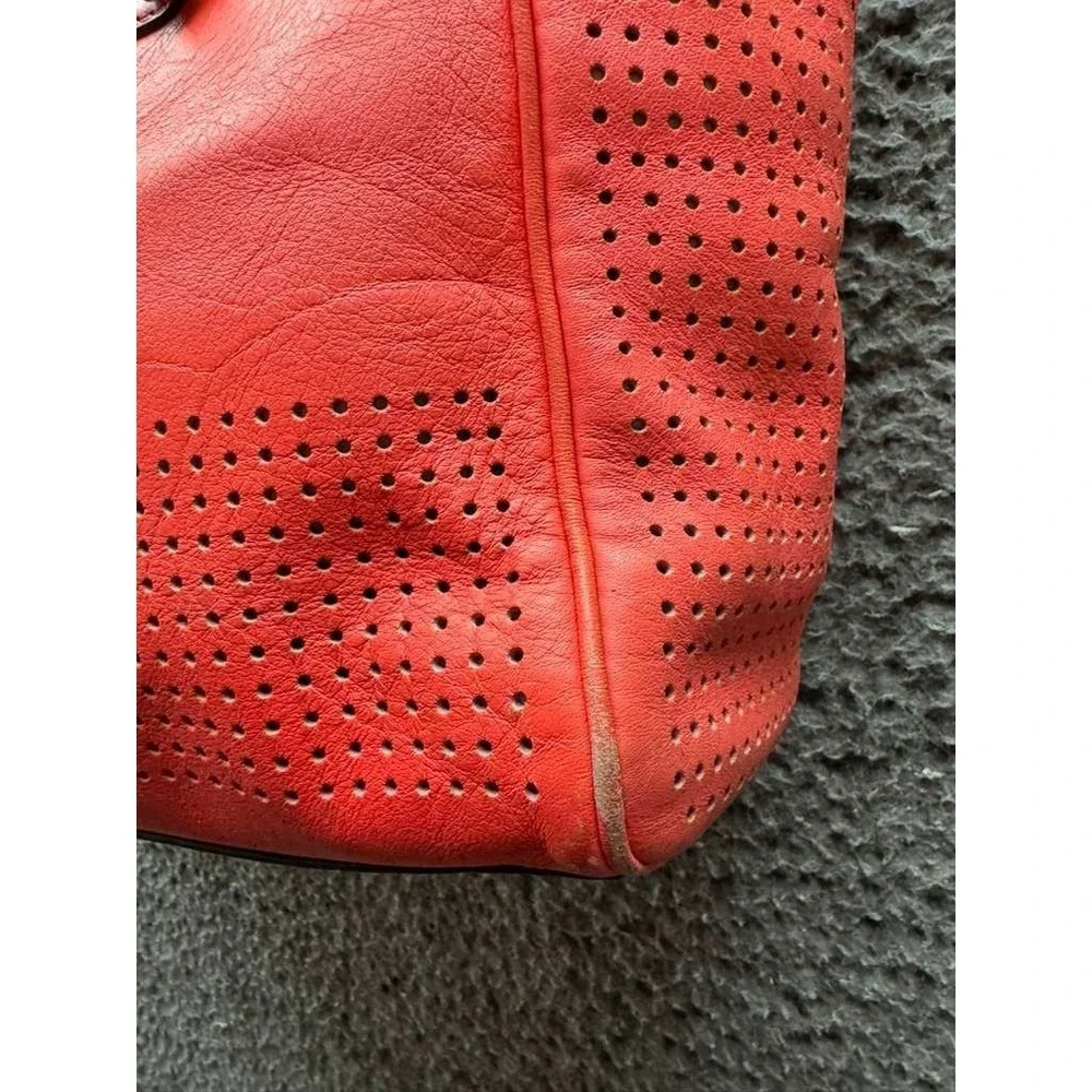 Coach Restored Legacy Perforated Leather Candace Carryall Tote Bag Coral 22390 - Picture 8 of 14